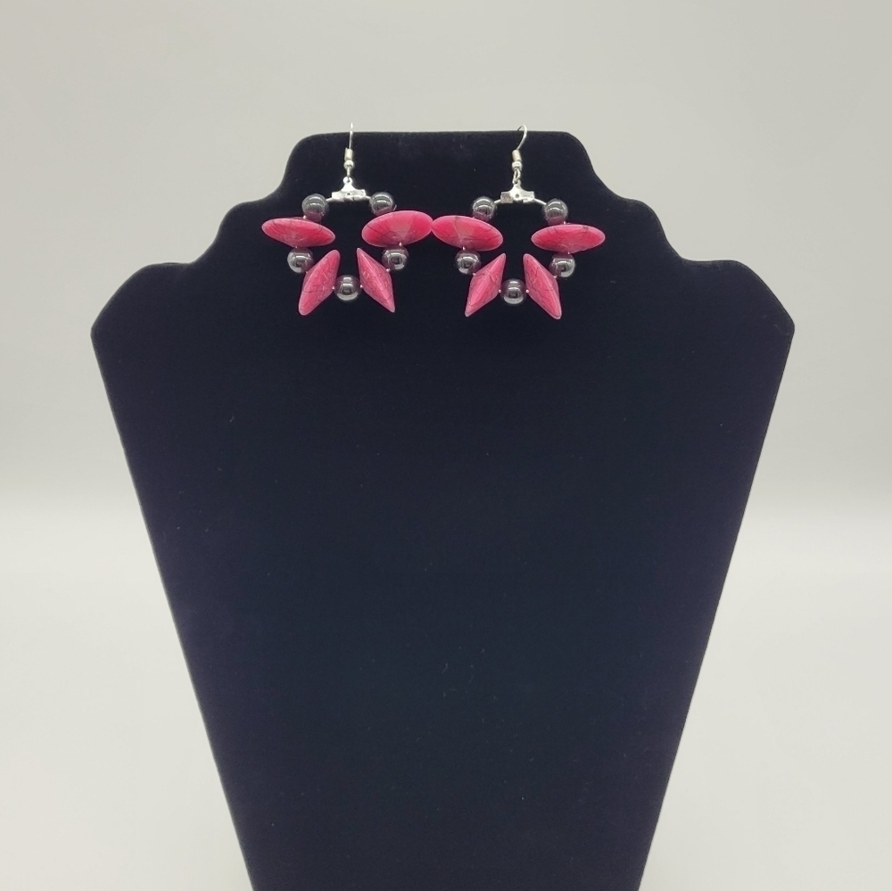 Handmade Silver-Tone Hoop Earrings​​​ - Picture 2 of 3